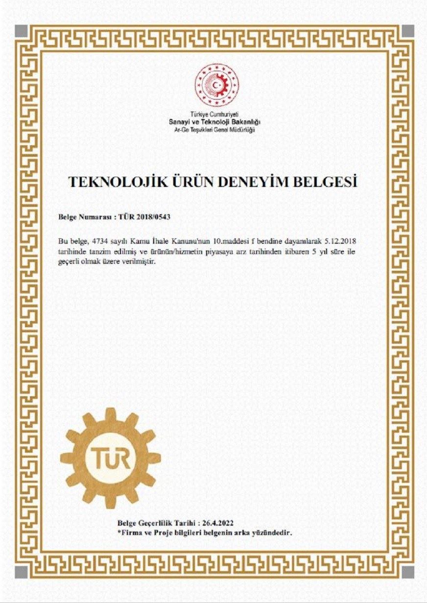 Maniabilir (ObstacleAnalyze) Technological Product Experience Certificate